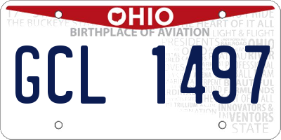 OH license plate GCL1497