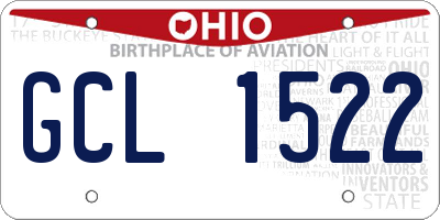 OH license plate GCL1522