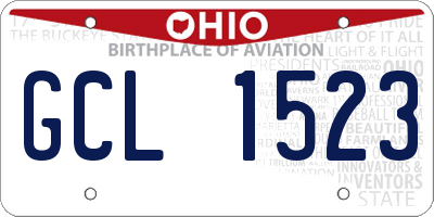 OH license plate GCL1523