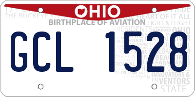 OH license plate GCL1528