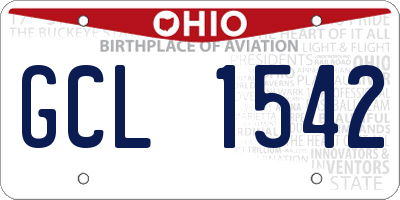 OH license plate GCL1542