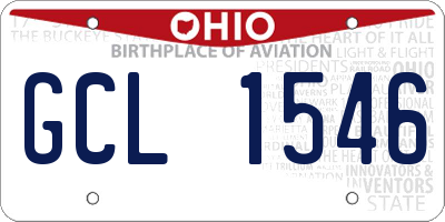 OH license plate GCL1546