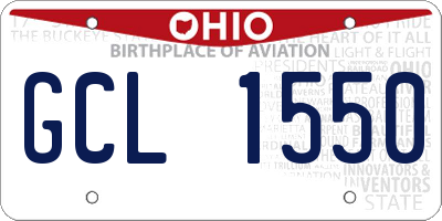 OH license plate GCL1550