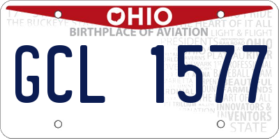 OH license plate GCL1577