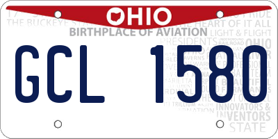 OH license plate GCL1580
