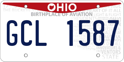 OH license plate GCL1587