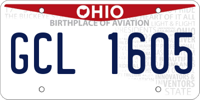 OH license plate GCL1605