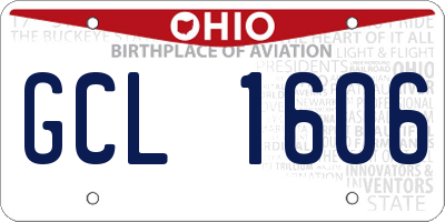 OH license plate GCL1606