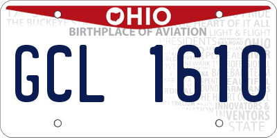 OH license plate GCL1610