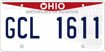 OH license plate GCL1611