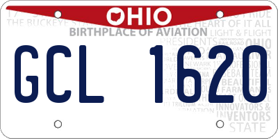 OH license plate GCL1620