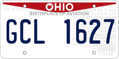 OH license plate GCL1627