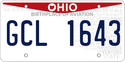 OH license plate GCL1643