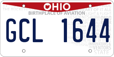 OH license plate GCL1644