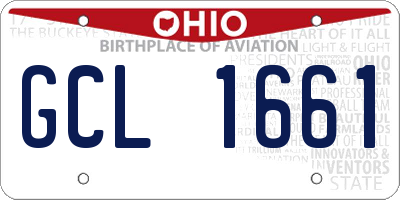 OH license plate GCL1661