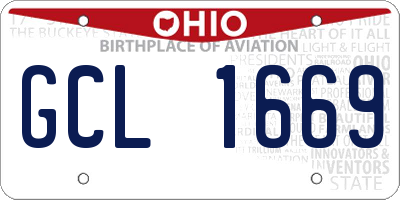 OH license plate GCL1669