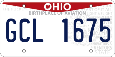 OH license plate GCL1675