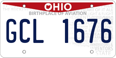 OH license plate GCL1676