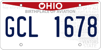 OH license plate GCL1678