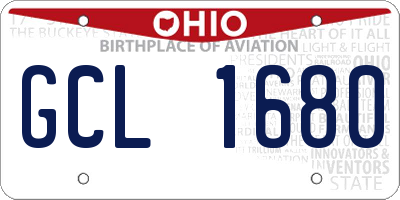OH license plate GCL1680