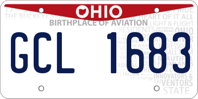 OH license plate GCL1683