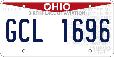 OH license plate GCL1696