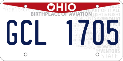 OH license plate GCL1705