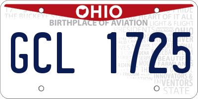 OH license plate GCL1725