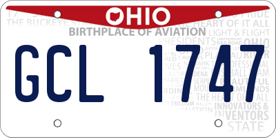 OH license plate GCL1747