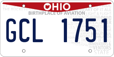 OH license plate GCL1751