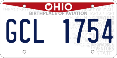 OH license plate GCL1754