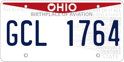 OH license plate GCL1764