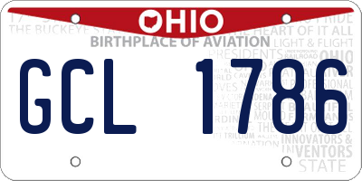 OH license plate GCL1786