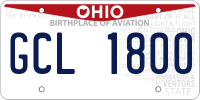 OH license plate GCL1800