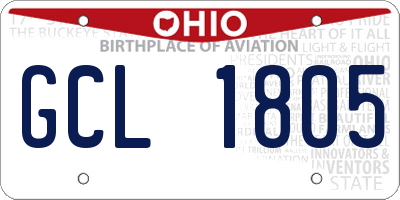 OH license plate GCL1805