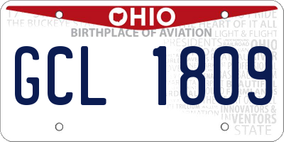 OH license plate GCL1809