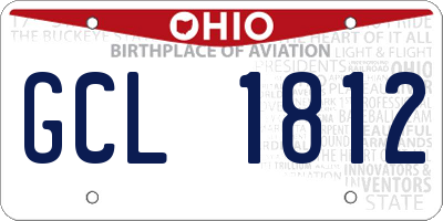 OH license plate GCL1812