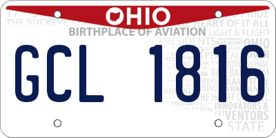 OH license plate GCL1816