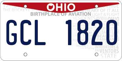 OH license plate GCL1820