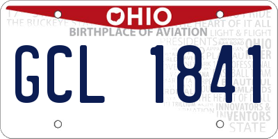 OH license plate GCL1841