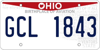 OH license plate GCL1843
