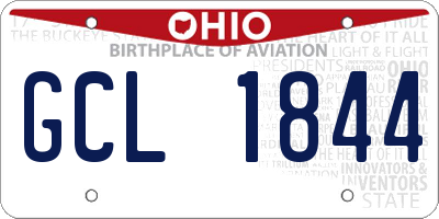 OH license plate GCL1844