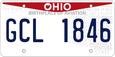 OH license plate GCL1846