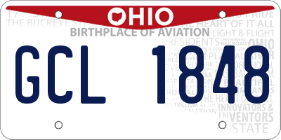 OH license plate GCL1848
