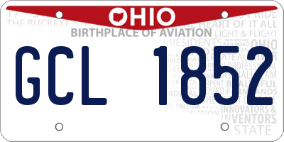 OH license plate GCL1852