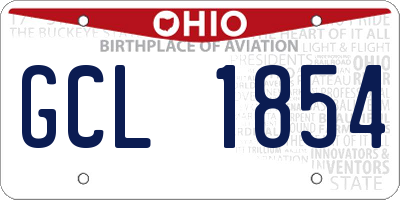 OH license plate GCL1854