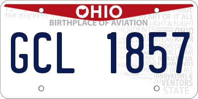 OH license plate GCL1857