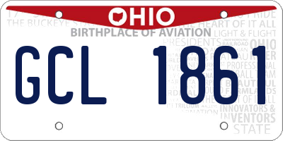 OH license plate GCL1861