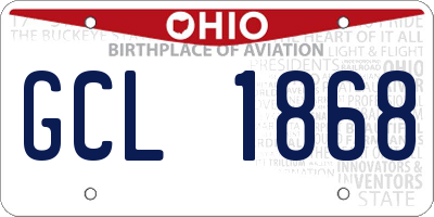 OH license plate GCL1868