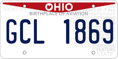 OH license plate GCL1869